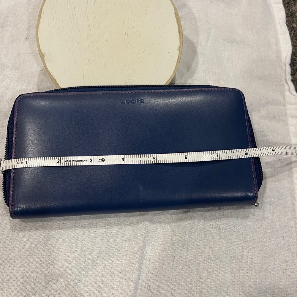 Beautiful Blue Lodis with Purple Trim Zip Around Wallet - Picture 5 of 9
